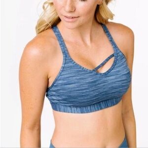 ZYIA Active Luxe Strappy Sports Bra Blue Size M